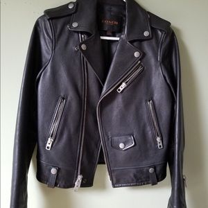 Coach leather moto jacket